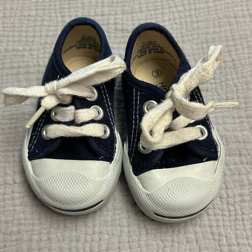 Honest Baby Clothing Navy Canvas Sneakers Size 3